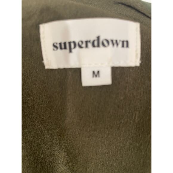 Superdown Dress Medium Green Mini Eili Tie Bodycon Slit Casual Sundress Revolve - Picture 4 of 9